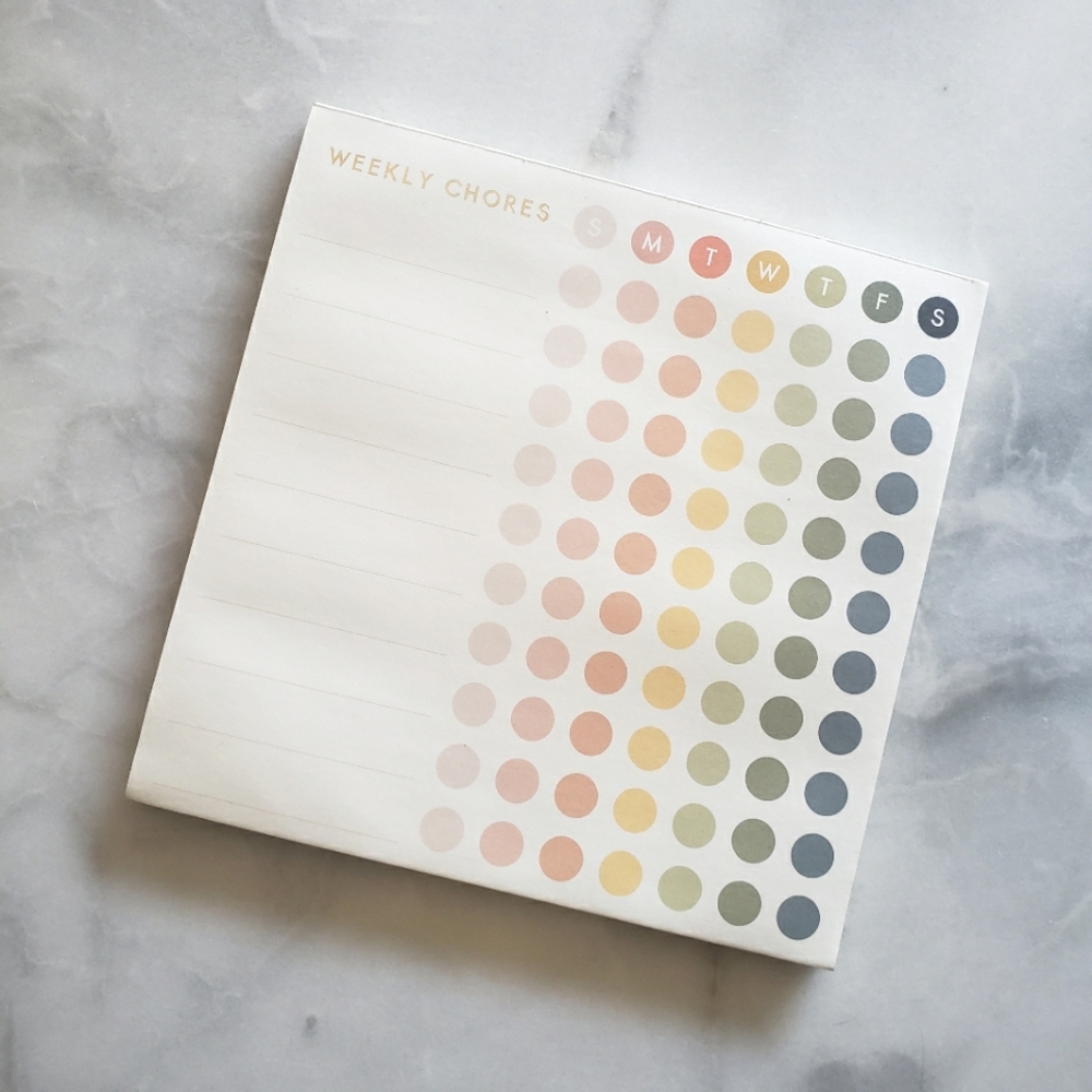 Target Weekly Chores Notepad with Colorful Dots - One Sheet Used